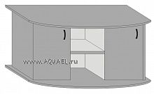 Подставка AquaPlus фигурная 123 (125*51*72 см) с двумя дверками ДСП, ольха, в коробке, подходит для модели аквариума LUX Ф380
