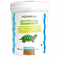 Корм натуральный AQUAMENU Гаммарус 600 мл, гранулы для крупных, средних рыб и пресноводных черепах