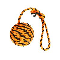 Мяч Броник средний с ручкой Doglike (оранжевый-черный), d=10,5 см