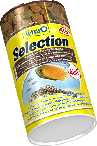Корм  Tetra Selection 100 мл, 4 вида основного корма для всех видов рыб (хлопья, чипсы, гранулы, вафер микс) фото 2