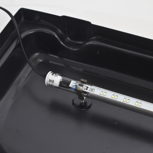 Аквариум AquaPlus STD LED Ф70 выбеленный дуб (61х 32 х45) фигурный, 59 л., со светодиодным модулем LEDDY TUBE Retro Fit Sunny 10 W фото 5
