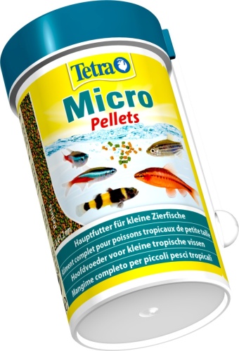 Детальная картинка Корм Tetra Мicro Pellets 100 мл, микрошарики для для всех видов мелких рыб  фото 2