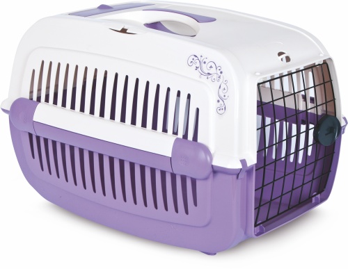 Детальная картинка Переноска PetInn  COSMOS  средняя с рисунком / фиолетовая (58,5х38х38,5 см)  (взамен арт.113842)