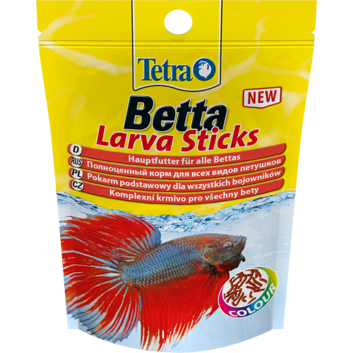 Детальная картинка Корм Tetra Betta Larva Sticks 5 г (сашет), для бойцовых рыб, имитация мотыля