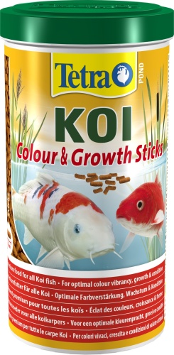Детальная картинка Корм для карпов Кои Tetra Pond Koi Colour & Growth Sticks 1 л, палочки для прудовых рыб от 15 см