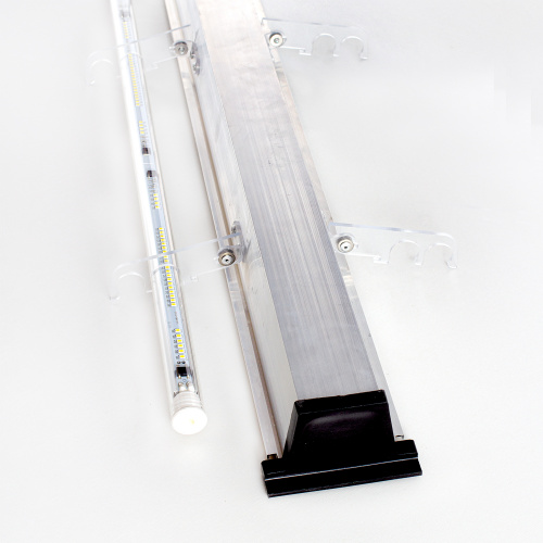Аквариум AquaPlus LUX LED Ф115 орех (81х36х49 см) стекло 6 мм, фигурный, 98 л., со светодиодным модулем AQUAEL LEDDY TUBE Retro Fit Sunny 1х16 W / 700 мм, аквар. коврик фото 12