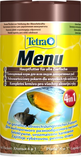 Детальная картинка Корм Tetra Menu 100 мл, для всех видов рыб из 4-х разных видов хлопьев фото 3