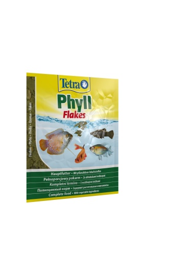 Детальная картинка Корм Tetra Phyll Flakes 12 г (сашет), хлопья для всех видов травоядных рыб