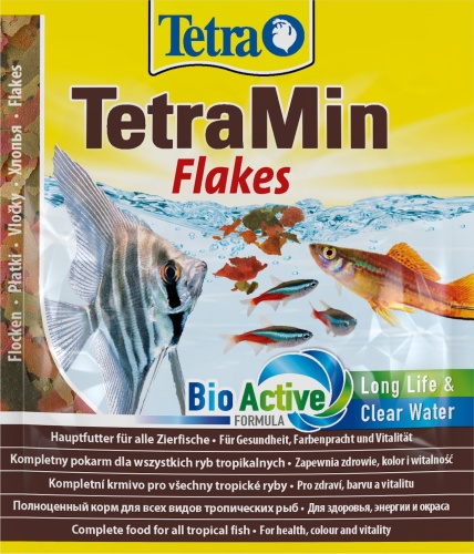 Детальная картинка Корм Tetra TetraMin Flakes 12 г (сашет), хлопья для всех видов рыб фото 2