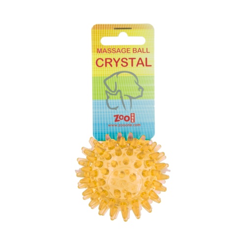 Детальная картинка Мяч массажный  7 см прозрачный Crystal ZooOne  (жёлтый) фото 2