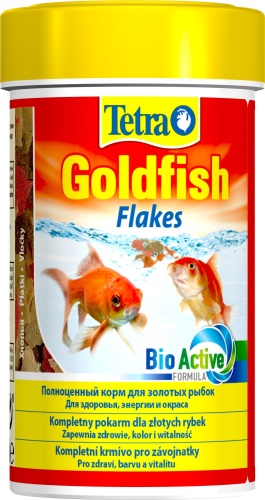 Детальная картинка Корм для золотых рыбок Tetra Goldfish Flakes 100 мл, хлопья для всех видов холодноводных рыб фото 3
