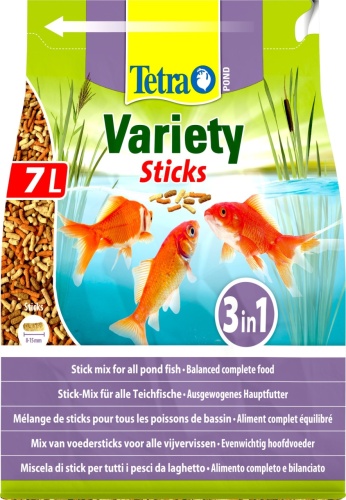 Детальная картинка Корм Tetra Pond Variety Sticks 7 л, смесь из 3-х видов палочек для всех видов прудовых рыб фото 2