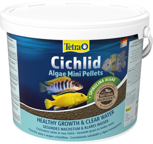 Детальная картинка Корм Tetra Cichlid Algae Mini Pellets 10 л, мини-шарики для небольших цихлид, со спирулиной фото 2