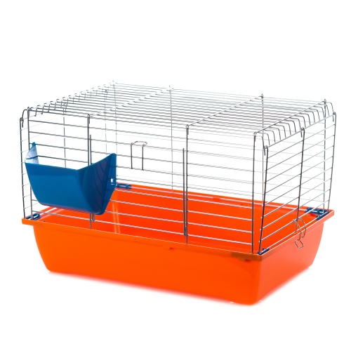 Детальная картинка Клетка InterZoo  G-074 RABBIT 50 ZINK FOLDING (500х330х330мм) складная, для грызунов, прут цинк