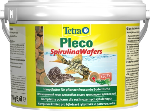 Детальная картинка Корм Tetra Pleco Spirulina Wafers 3,6 л, пластинки для травоядных донных рыб, со спирулиной фото 2