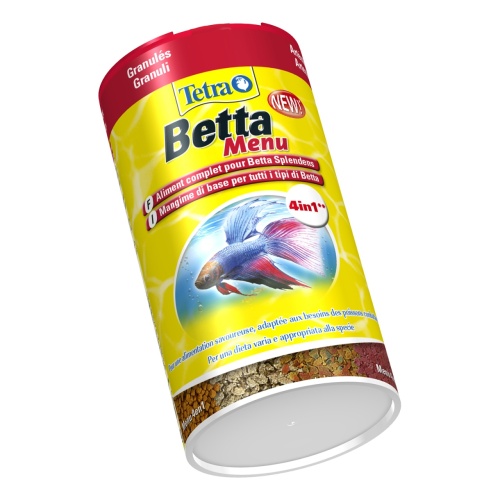 Детальная картинка Корм Tetra Betta Menu 100 мл, 4 вида корма для бойцовых рыб (мини-хлопья, гранулы, чипсы, артемия) фото 3