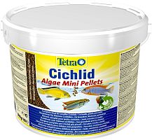 Картинка анонса Корм Tetra Cichlid Algae Mini Pellets 10 л, мини-шарики для небольших цихлид, со спирулиной