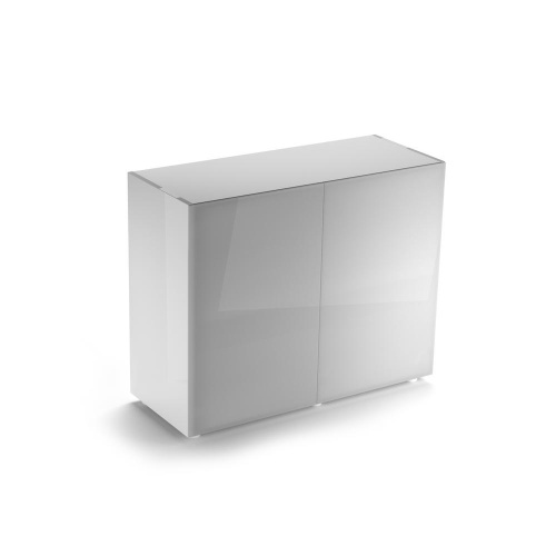 Детальная картинка Подставка AQUAEL GLOSSY 100, белая, 2 дверцы из стекла