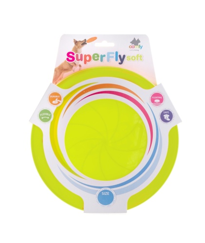 Детальная картинка Игрушка для собак COMFY SUPER FLY fluo тарелка фрисби 18 см салатового цвета
