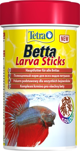 Детальная картинка Корм Tetra Betta Larva Sticks 100 мл, для бойцовых рыб, имитация мотыля фото 3