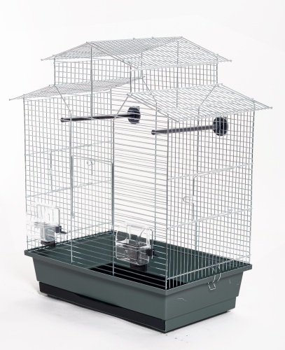 Детальная картинка Клетка InterZoo  P-011 IZA II ZINC (510х300х605мм), для птиц, прут цинк
