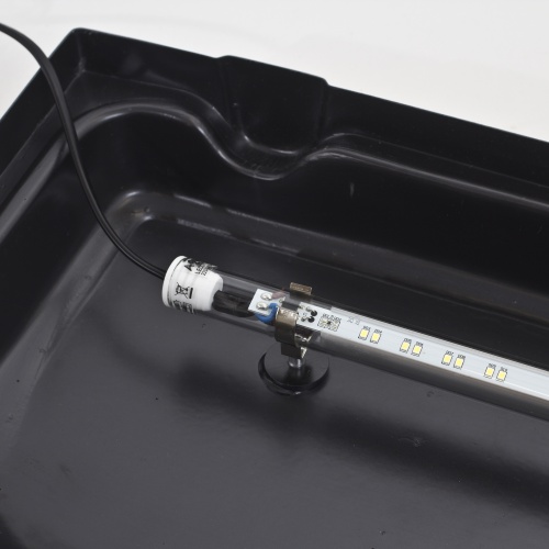 Детальная картинка Аквариум AquaPlus STD LED Ф70 итальянский орех (61х32х45 см) стекло 5 мм, фигурный, 59 л., со светодиодным модулем LEDDY TUBE Retro Fit Sunny 10 W / 420 мм фото 4