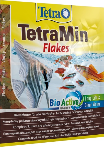 Детальная картинка Корм Tetra TetraMin Flakes 12 г (сашет), хлопья для всех видов рыб