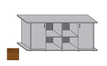 Картинка анонса Подставка AquaPlus 160 (1610*460*710) с двумя дверками ДСП по краям, орех, в коробке , ПВХ