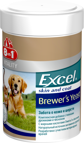 Детальная картинка Пивные дрожжи 8in1 Excel Brewers Yeast для кошек и собак, 260 таблеток