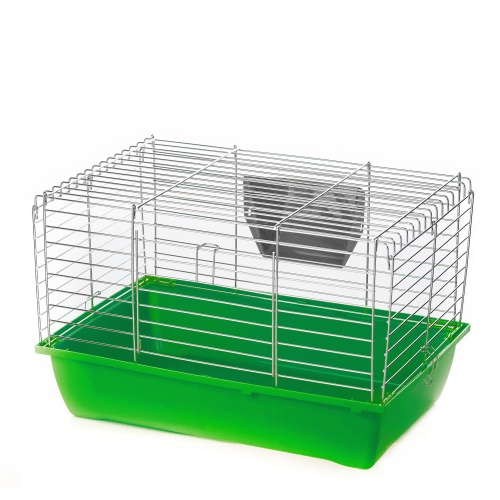 Детальная картинка Клетка InterZoo  G-074 RABBIT 50 ZINK FOLDING (500х330х330мм) складная, для грызунов, прут цинк фото 2