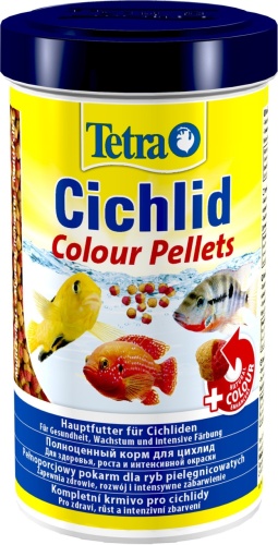 Детальная картинка Корм Tetra Cichlid Colour Pellets 500 мл, шарики для усиления  окраски красных, оранжевых и желтых цветов