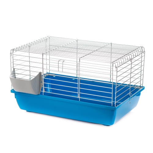 Детальная картинка Клетка InterZoo  G-073 RABBIT 60 ZINK FOLDING (580х380х340мм) складная, для грызунов, без комплектации, прут цинк