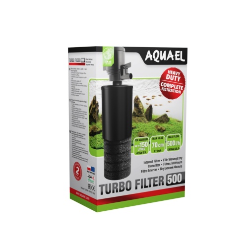 Детальная картинка Внутренний фильтр AQUAEL TURBO FILTER 500 для аквариума до 150 л (500 л/ч, 4.4 Вт)