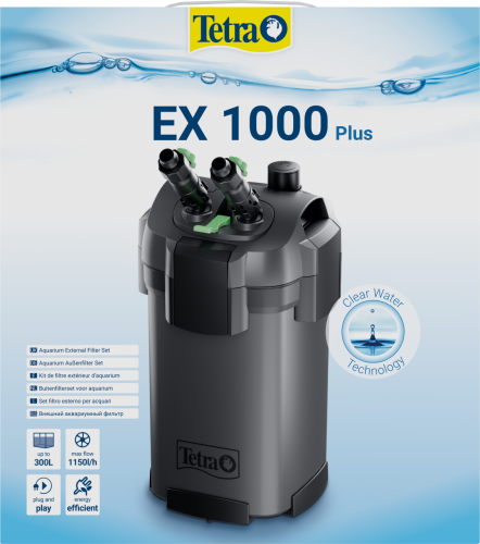 Детальная картинка Внешний фильтр Tetra EX 1000 Plus, для аквариумов 150 - 300 литров фото 2