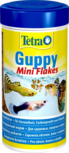 Детальная картинка Корм Tetra Guppy Mini Flakes 250 мл, хлопья для гуппи и других живородящих рыб