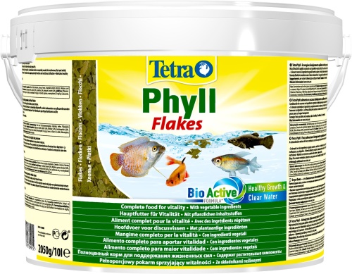 Детальная картинка  Корм Tetra Phyll Flakes 10 л, хлопья для всех видов травоядных рыб фото 2