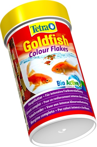 Детальная картинка Корм Tetra Goldfish Colour Flakes 100 мл, хлопья для золотых рыбок, для усиления окраса фото 2