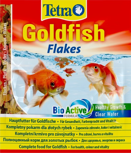 Детальная картинка Корм Tetra Goldfish Flakes 12 г (сашет), хлопья для золотых рыбок фото 2