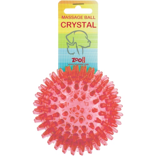 Детальная картинка Мяч массажный 10 см прозрачный ZooOne Crystal (красный) фото 2
