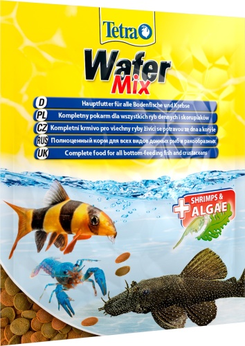 Детальная картинка Корм Tetra WaferMix 15 г (сашет), пластинки для донных рыб и ракообразных, с креветкой и спирулиной