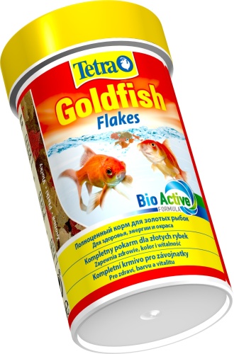 Детальная картинка Корм для золотых рыбок Tetra Goldfish Flakes 100 мл, хлопья для всех видов холодноводных рыб фото 2