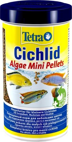 Детальная картинка Корм Tetra Cichlid Algae Mini Pellets 500 мл, мини-шарики для небольших цихлид, со спирулиной