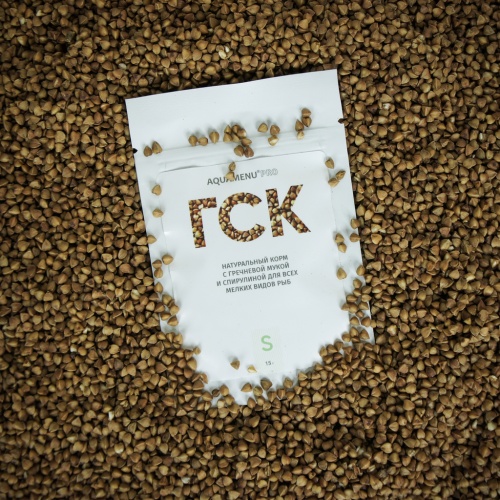 Детальная картинка Корм ежедневный AQUAMENU PRO ГСК-S (пакет дой-пак 15г), гранулы с гречневой мукой и спирулиной, для растительноядных и всеядных мелких рыб (до 2,5 см) и мальков в пресноводном и морском аквариуме фото 2