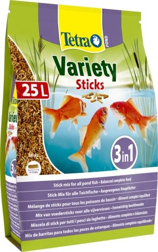 Детальная картинка Корм Tetra Pond Variety Sticks 25 л, смесь из 3-х видов палочек для всех видов прудовых рыб