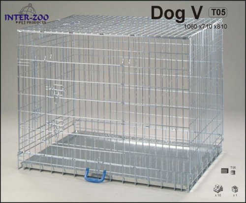 Детальная картинка Клетка InterZoo T-05 Dog 5 ZINC (1060х710х810 мм), для собак, прут цинк