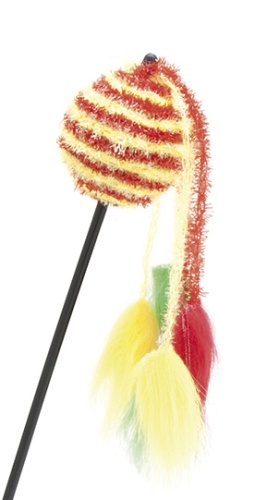 Детальная картинка Игрушка COMFY WILMA  удочка с шариком желто/красным (65 см), для кошки фото 3