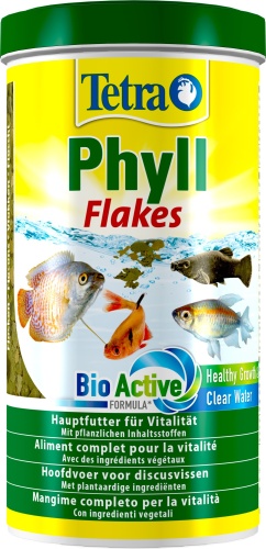 Детальная картинка  Корм Tetra Phyll Flakes 1000 мл, хлопья травоядных рыб фото 3