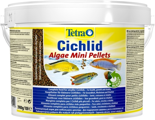 Детальная картинка Корм Tetra Cichlid Algae Mini Pellets 10 л, мини-шарики для небольших цихлид, со спирулиной фото 2