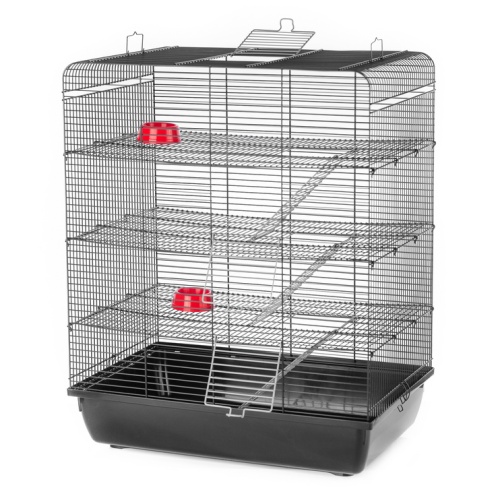 Детальная картинка Клетка InterZoo  G-126 REMY BLACK (580х380х715мм), для грызунов, прут черный