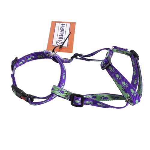Детальная картинка Шлейка RichPet Лапки 15мм ( шея 27-42см, грудь 30-47см), фиолетовый